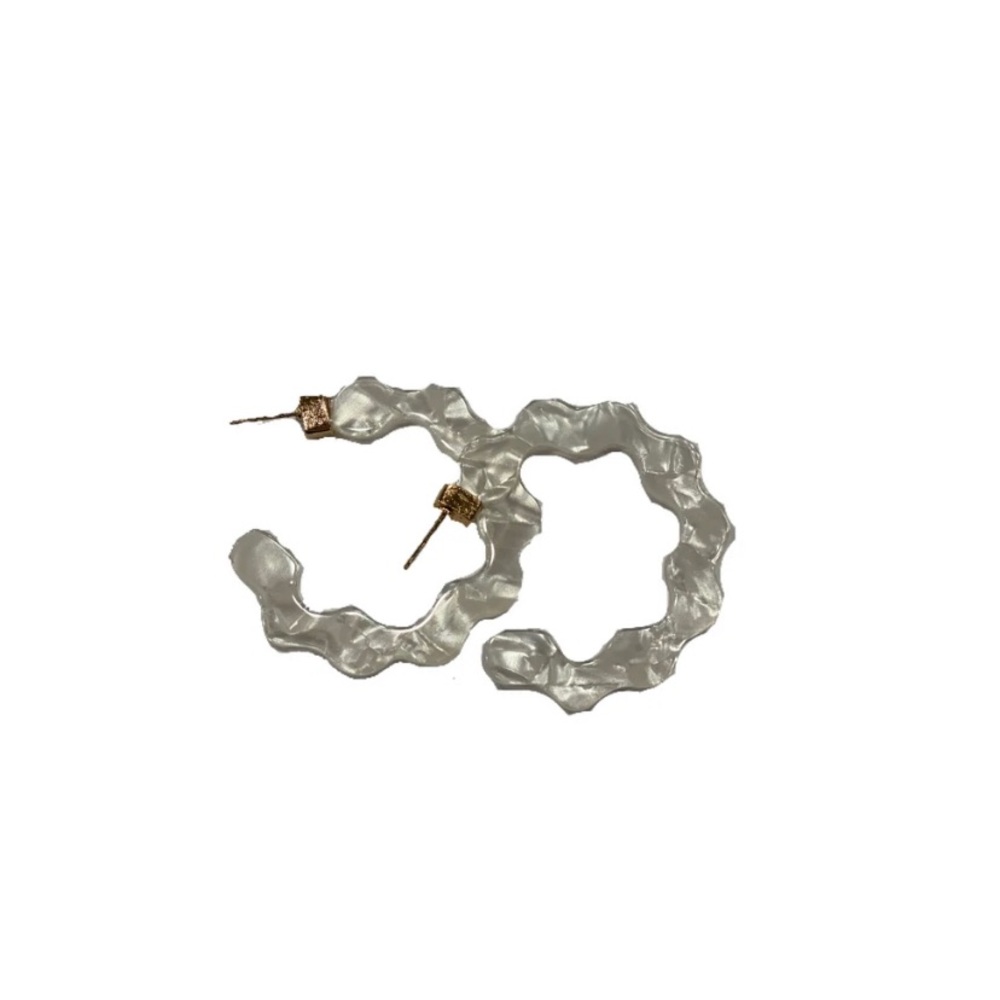 Classy White Hoop Earrings